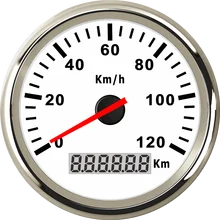 Medidor impermeável do calibre do odômetro do velocímetro ip67 do sinal de pulso 120km/h 200 para o barco 12v 24v do caminhão do carro com luminoso vermelho