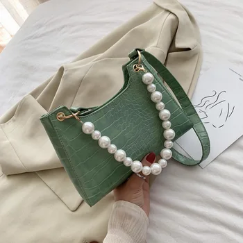 

Bead design Baguette for Women 2020 handbags luxury Armpit bag leather shoulder bags female hand bags Mini Purses Travel bag