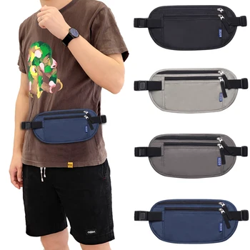 

Fashion Unisex Adjustable Belt Passport Waist Bag Waterproof Scratchproof Nylon Money Wallet Phone Cash Holder Waist Pouch