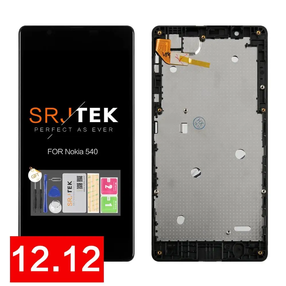 5," 1280x720 ips ЖК-дисплей для NOKIA microsoft Lumia 540 ЖК-дисплей сенсорный экран дигитайзер с рамкой Замена RM-1141
