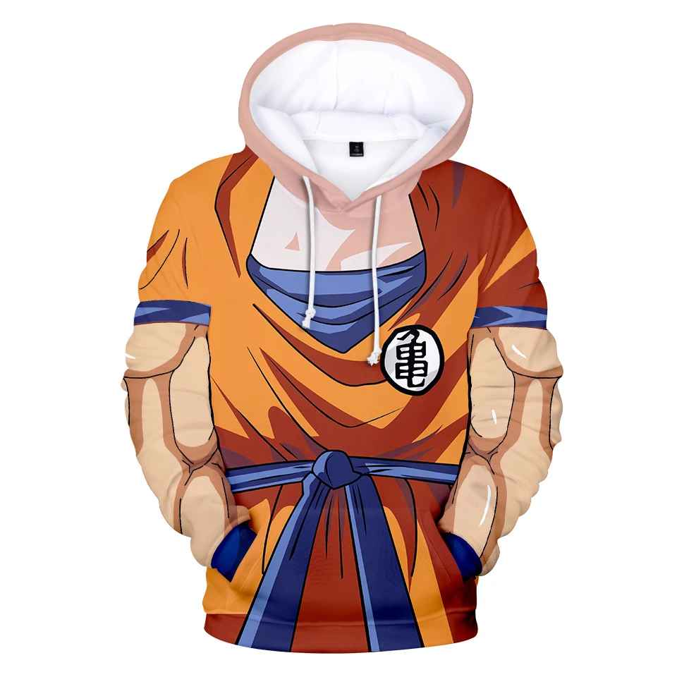 

3D Anime Hoodie Dragon Ball Z Pocket Hooded Sweatshirt Poleron Hombre Streetwear Sudadera Dragon Ball Hoodies Mens Cap Coats