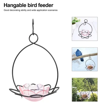 

2Pcs Bird Bowl Iron Wire Frame Small Bird Feeder Hanging Metal Suet Container for Indoor Outdoor Food Cage Birds Supplies