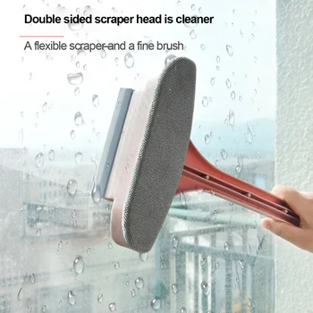 

Household Window Cleaning Brush, Multi-Functional Screen Glass Cleaning Artifact (Blue/Pink)