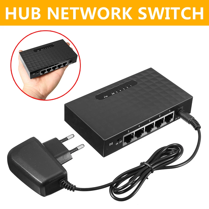 1 шт. Ethernet интеллектуальный коммутатор концентратор Lan сетевой W/Мощность адаптер