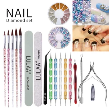 

New 11pcs Manicure Tools Set Foot Nail File Nail Clipper Toe Kit Nail Tips Decoration Acrylic Brush Nail Art Tool Kit