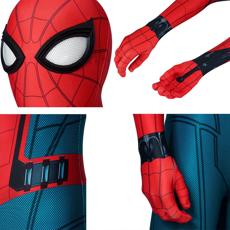 Spider-Man Homecoming Costume for Peter Parker Cosplay: Captain America Civil War Zentai Jumpsuit with Mask for Halloween Outfit image 5