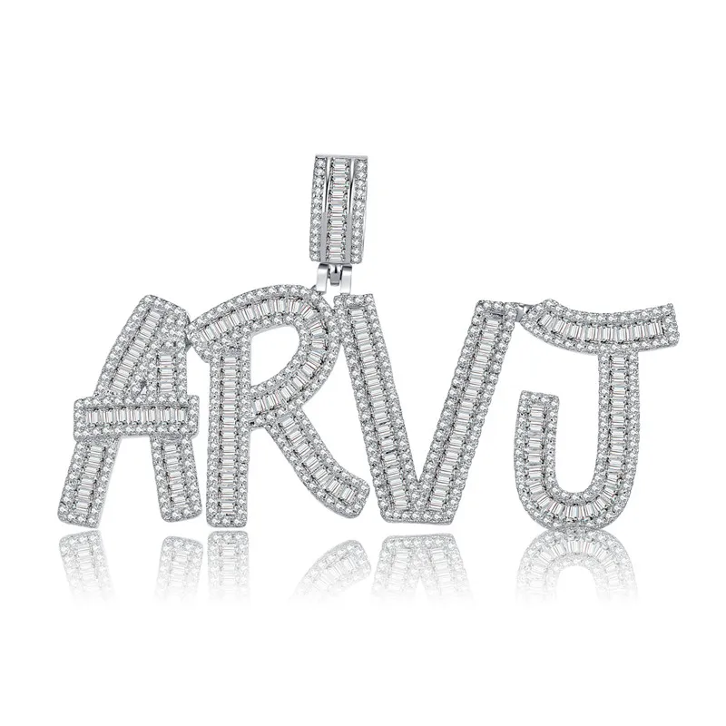 

Letter Necklace Customized Name Fashion Rhinestone Zircon Chain Hip Hop Rock Style Couple Men&Women Exquisite Gift Jewelry