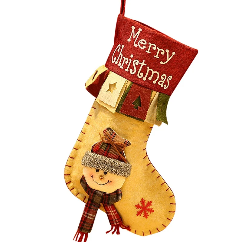 A2 Christmas Stocking Gift Bag Santa Candy Gift Bag For Christmas Elk Snowman Party Home Decoration Regalos Navidad Christmas Bag - Цвет: A2