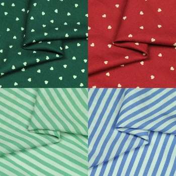 

Geometeic design rayon cotton fabric spun rayon fabric love heart and striped print 215g/meter,RCTC1-5