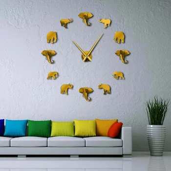 

Large Wall Clock Quartz 3D Cartoon Living Room Clocks Acrylic Mirror Stickers Oversize Wall Clocks Home Fashion Clock Decor
