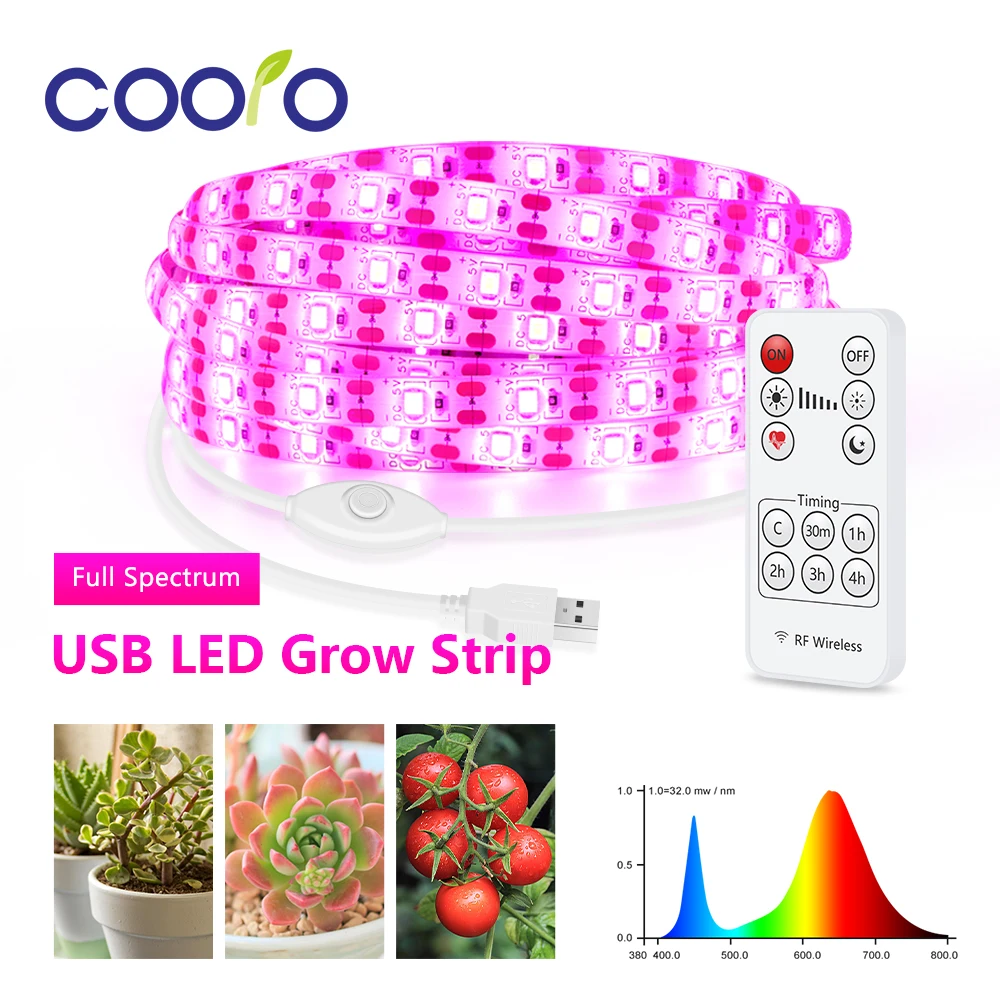USB LED Grow Light Strip Full Spectrum 2835 LED Strip for Indoor Plant Growing USB LED Grow Light Strip Full Spectrum 2835 LED Strip for Indoor Plant Growing