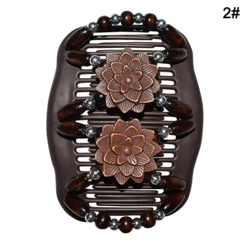 

Newly Magic Wooden Beads Hair Comb Elasticity Stretchy Hair Clip Women Hairstyle Accessories CLA88