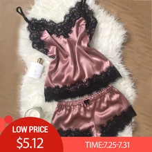 Сексуальное женское белье, шелковое кружевное повседневное свободное однотонное платье без рукавов, ночная рубашка, ночная рубашка, летняя одежда F610