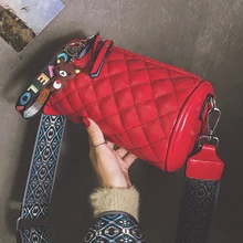 Маленькая женская сумка Новая модная универсальная сумка-мессенджер в Корейском стиле с широким ремнем на одно плечо модная цилиндрическая сумка