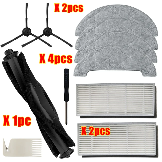 Main Brush Colletion Dust Bags Mop Cloth Side Brush Hepa Filter Spare Parts For XIAOMI VIOMI S9 Robot Vacuum Cleaner Accessories 9pcs