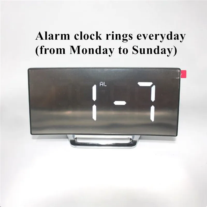  Digital Alarm Clock LED Mirror Clock Multifunction Snooze Display Time Night LCD Light Table Deskto