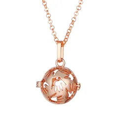Two-Color Feather Locket Necklace with Essential Oil Diffuser and Musical Note Pendant (1Pcs)