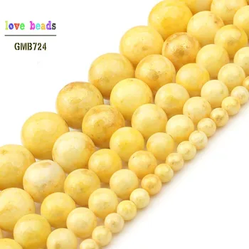 

4/6/8/10/12mm Yellow Lapis Lazuli Jades Beads DIY Beads for Jewelry Making 15 inch Bracelets for Women