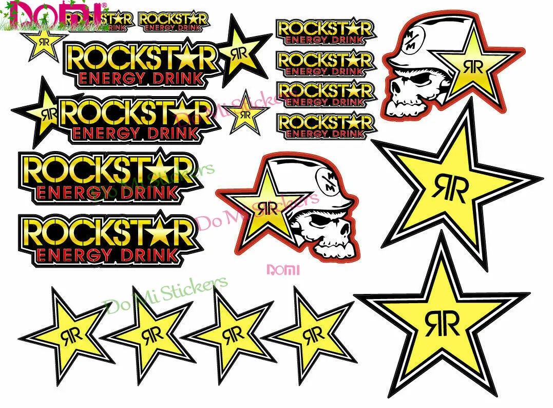 Набор наклеек DOMI ROCKSTAR MXGP 952 FE MOTO CROSS ENERGY DECAL ADESIVI 21 шт. высечка | Автомобили и