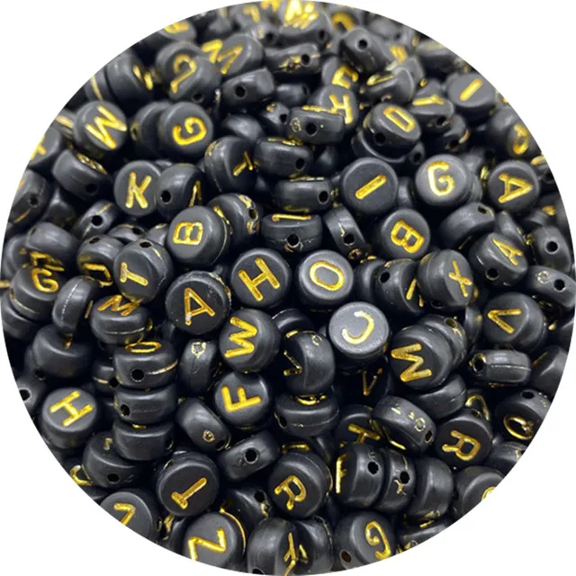 100pcs 6mm Mixed Square Alphabet Letter Beads Charms Bracelet Necklace For Jewelry Making DIY Accessories 35