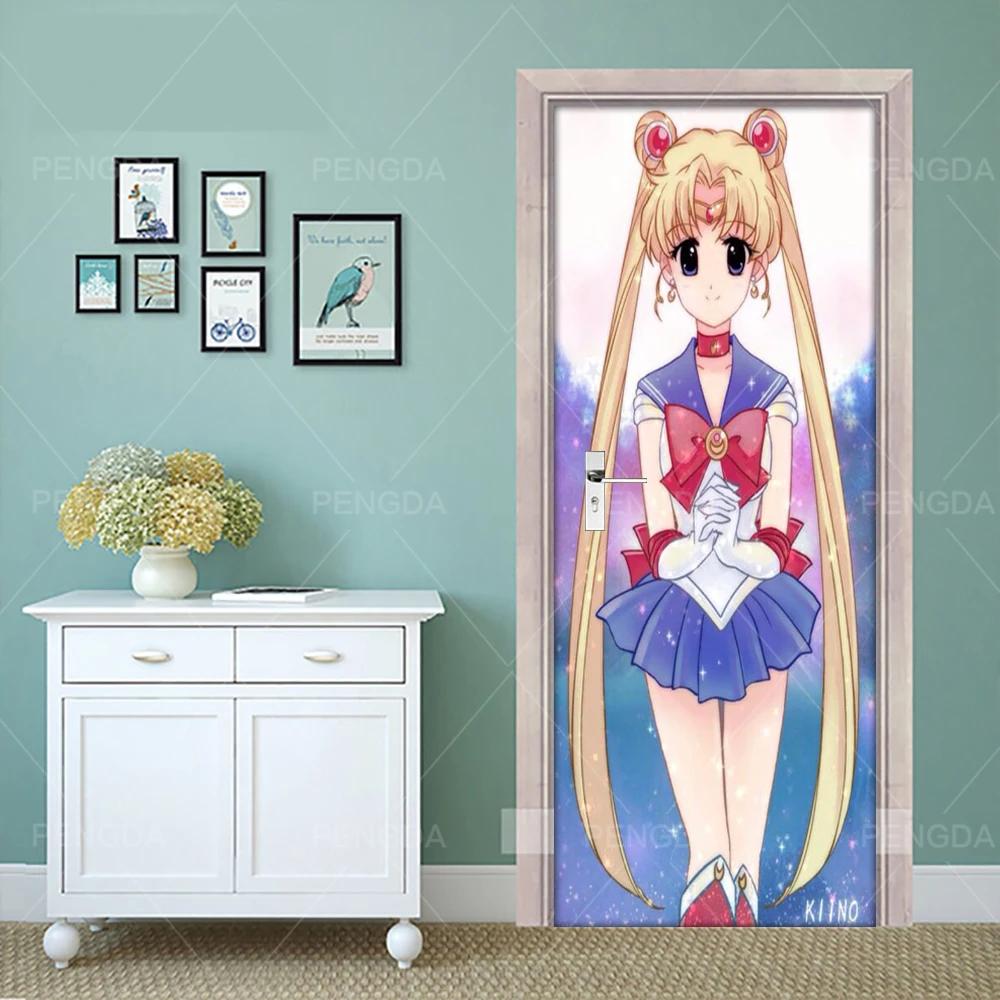 Door YXCV2500-10 3D Шаг двери стикер DIY самоклеющиеся матросские лунные стикеры настенная водонепроницаемая бумага плакат для печати художественные картинки украшения дома - Цвет: Door YXCV2500-10