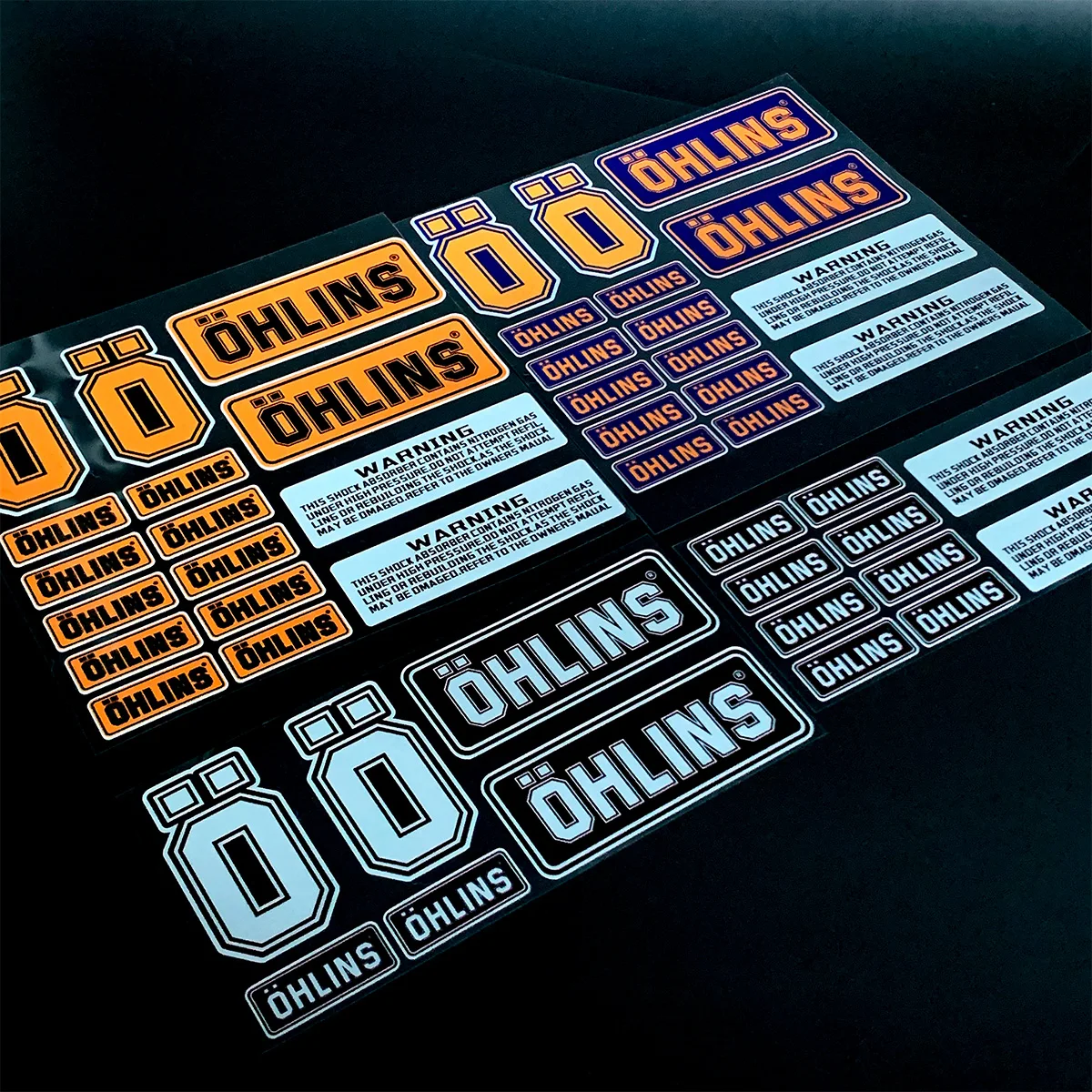 No.L093 Ohlins Moto Adesivi Accessori Sospensione Altamente Riflettente Modifica Decorazione Moto Decalcomania Impermeabile