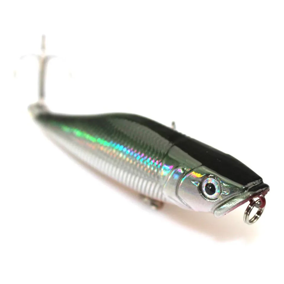 1PCS Fishing Lure Popper Bait with Barbed Hook Fishing Tackle 7cm 7.2g Lifelike 3D Eyes Fake Lure Saltwater Popper Fishing