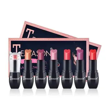 

TEAYASON 6pcs Kawaii Velvet Matte Lipstick Set Pigment Velvet Nude Moisturizing Sexy Lipstick Long Lasting Waterproof Lips Tint