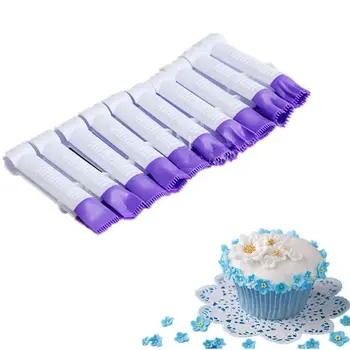 

GloryStar 10Pcs/Set Fondant Cakes Serrated Pincher Flower Lace Edge Clip Fondant Biscuit Cutter Decor Sugarcraft Gum Paste Tool