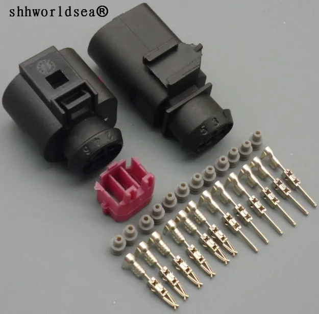 

shhworldsea 1sets 6 Pin 1.5mm waterproof plug Throttle Valve Control Element for VW Audi connector 1j0973802 1J0973713