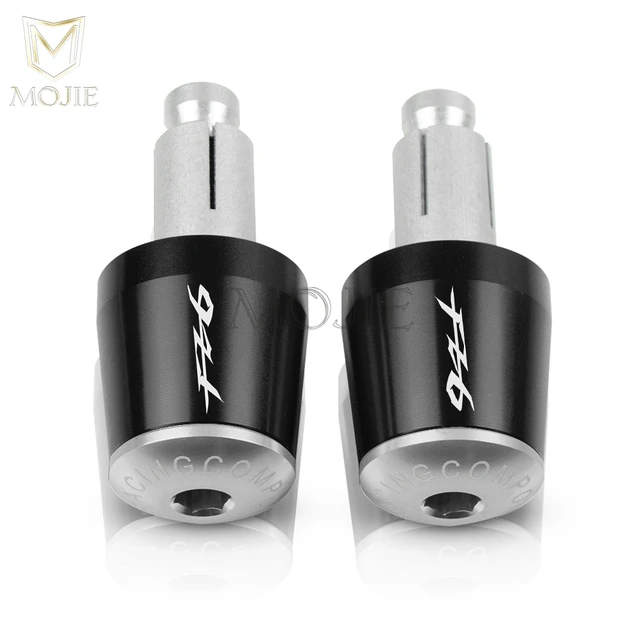 22mm Motorcycle Handlebar Grips End Handle Bar Cap End Plug For YAMAHA FZ6 FAZER FAZER600 FZ6S FZ6N FZ6S2 FZ6R S2 SJ6S FZ600 Black Silver