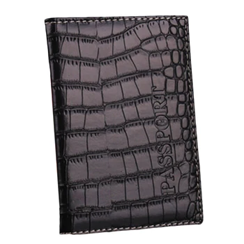 

Waterproof PU Leather Practical Durable Soft Solid Protective Case Crocodile Texture Passport Cover Unisex Scratch Resistant