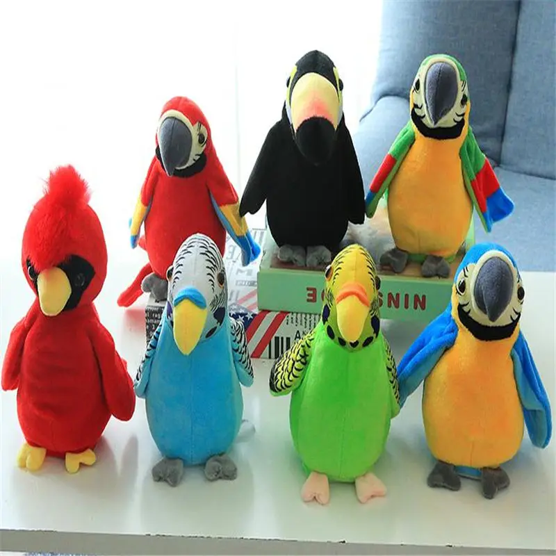 Electronic Talking Parrot Toy Cute Speaking Record Repeats Waving Wings Electroni Bird Stuffed Plush Toy Kids Birthday Gift 21cm Electronic Talking Parrot Toy Cute Speaking Record Repeats Waving Wings Electroni Bird Stuffed Plush Toy Kids Birthday Gift 21cm