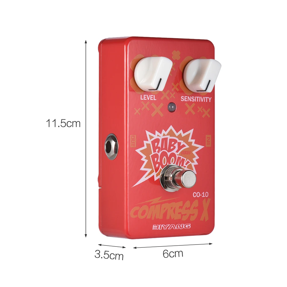 

Hot New CO-10 BABY BOOM Series Compressor Compress Guitar Effect Pedal True Bypass Full Metal Shell With LEVEL control knobs
