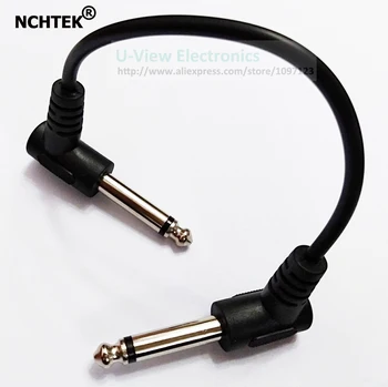 

NCHTEK Dual 90 Degree Angled 6.35MM MONO Male to Male Jack Plug GUITAR Audio Connector CABLE About 20CM/Free DHL Shipping/100PCS