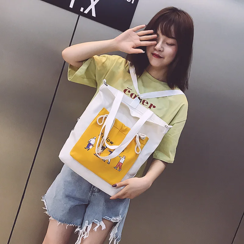 Moomin/Сумки-холсты одного плеча Для женщин сумка Корейская версия многоцелевого Студенческая сумка вместительные, для отдыха Сумки-холсты