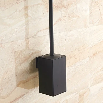 

Stainless Steel Toilet Brush Black Bathroom Cleaning Brush Holder with Toilet Brush Wall Mount