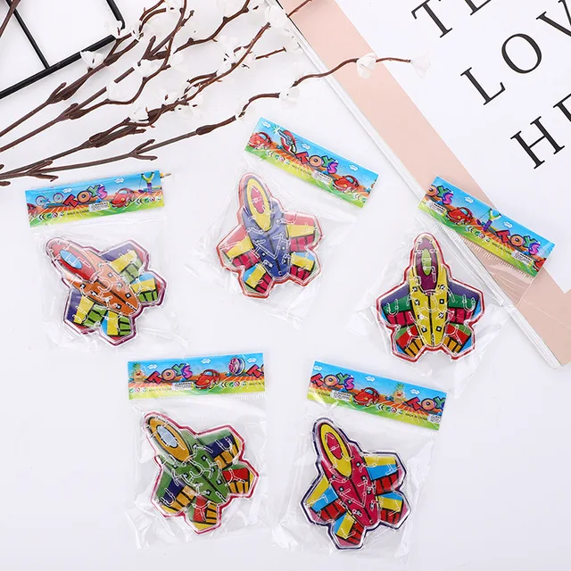 12 PCS Party Favor Pinball Game Board Football Field Shooting Pattern Kid Palm Top Toy Birthday Goodie Bag Giveaway Boy Girl Airplane maze