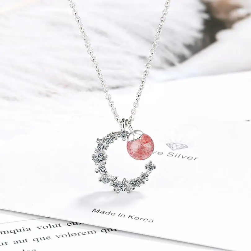 Корейский стиль, новая мода, Милая луна, 925 пробы, серебряные ювелирные изделия, темперамент, полумесяц, ключица, цепочка, подвеска, ожерелья, H418