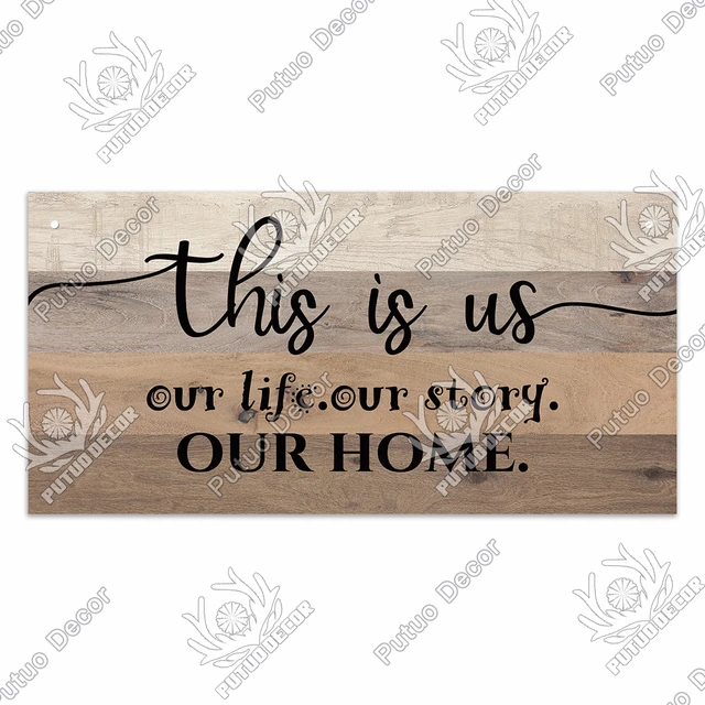 Putuo Decor Home Wooden Signs Family Wood Pendant Decorative Plaque for Friendship Home Sweet Home Room Sign Wall Decoration WP3829