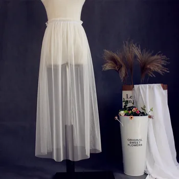 

Spring and summer 2019 new transparent mesh half skirt cover group, outside, inside, lining, all kinds of mesh skirt