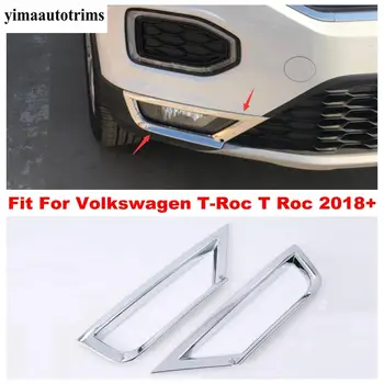 

ABS Chrome Exterior Refit Kit Front Bumper Fog Lights Lamps Frame Cover Trim For Volkswagen T-Roc T Roc 2018 - 2020 Accessories