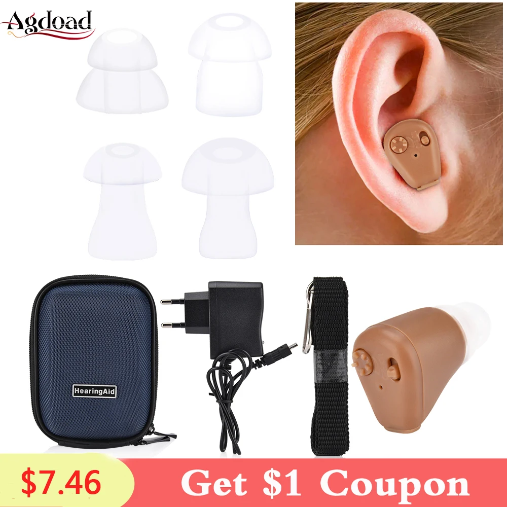 

Rechargeable Hearing Aid Invisible Sound Amplifier Volume Adjustable Wireless Hear auditivo Aids for the Elderly Deaf K-88 K-80