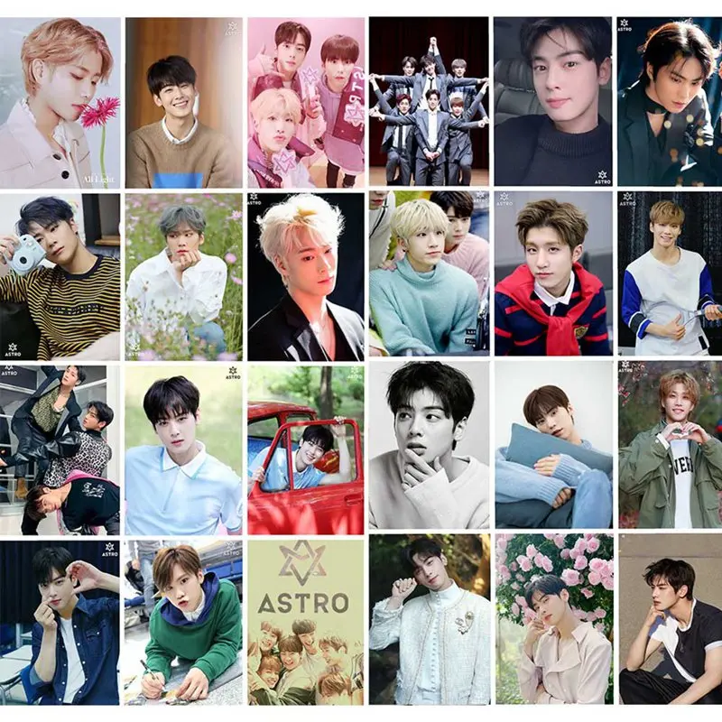 16Pcs/Set Kpop ASTRO Mini Album Photo Card Sticker HD Photocard | Канцтовары для офиса и дома