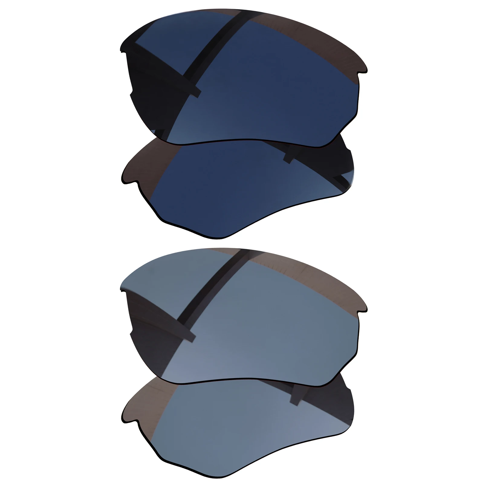 

Bsymbo 2 Pairs Pitch Black & Sliver Grey Polarized Replacement Lenses for-Oakley Flak Beta OO9363 Frame
