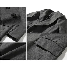 Мужская верхняя одежда размера плюс с длинным рукавом и отворотом, верхняя одежда с пуговицами, деловой формальный Тренч