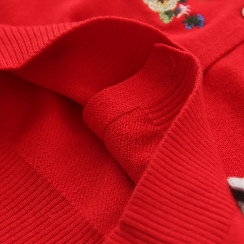 My9508 детская одежда с рукавами-реглан с длинными рукавами, с вышивкой из ленточной пряжи и украшением в виде цветов; кардиган; сезон осень; на открытом воздухе пальто-свитер