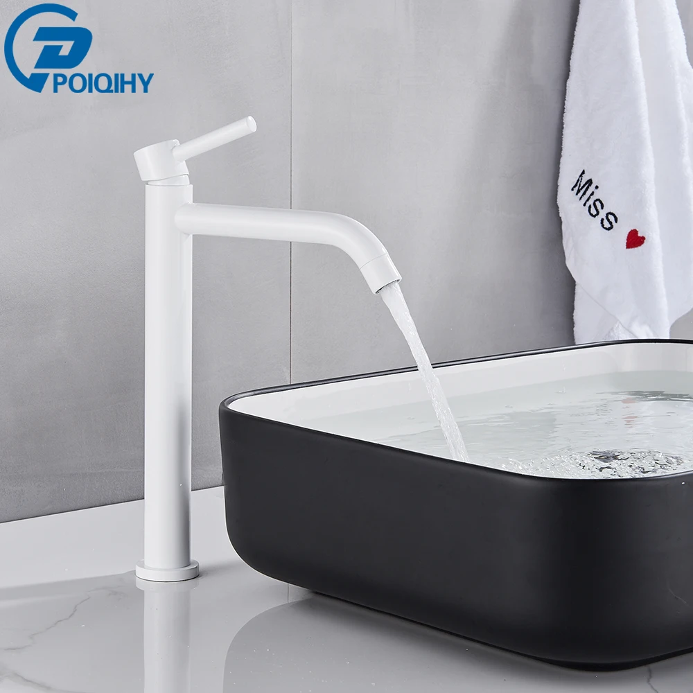 Brushed Gold Bathroom Sink Faucet - Modern Hot & Cold Water Mixer Tap