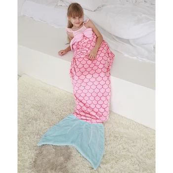 

Soft Flannel Kids Mermaid Tail Blanket Crocodile Sleeping Bag Shark Sleep Sacks for Movie Night Camping Birthday Christmas Gift