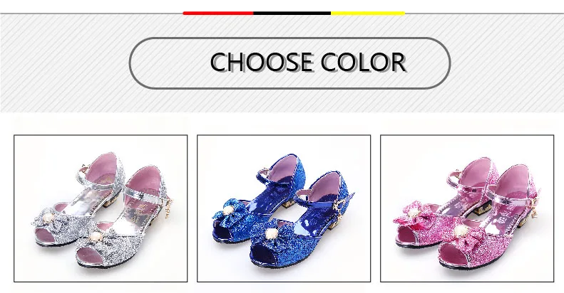 PINSEN/детская кожаная обувь принцессы для девочек; Повседневная блестящая детская обувь на плоской подошве с цветочным принтом; туфли с узлом бабочкой для девочек; цвет синий, розовый, серебристый